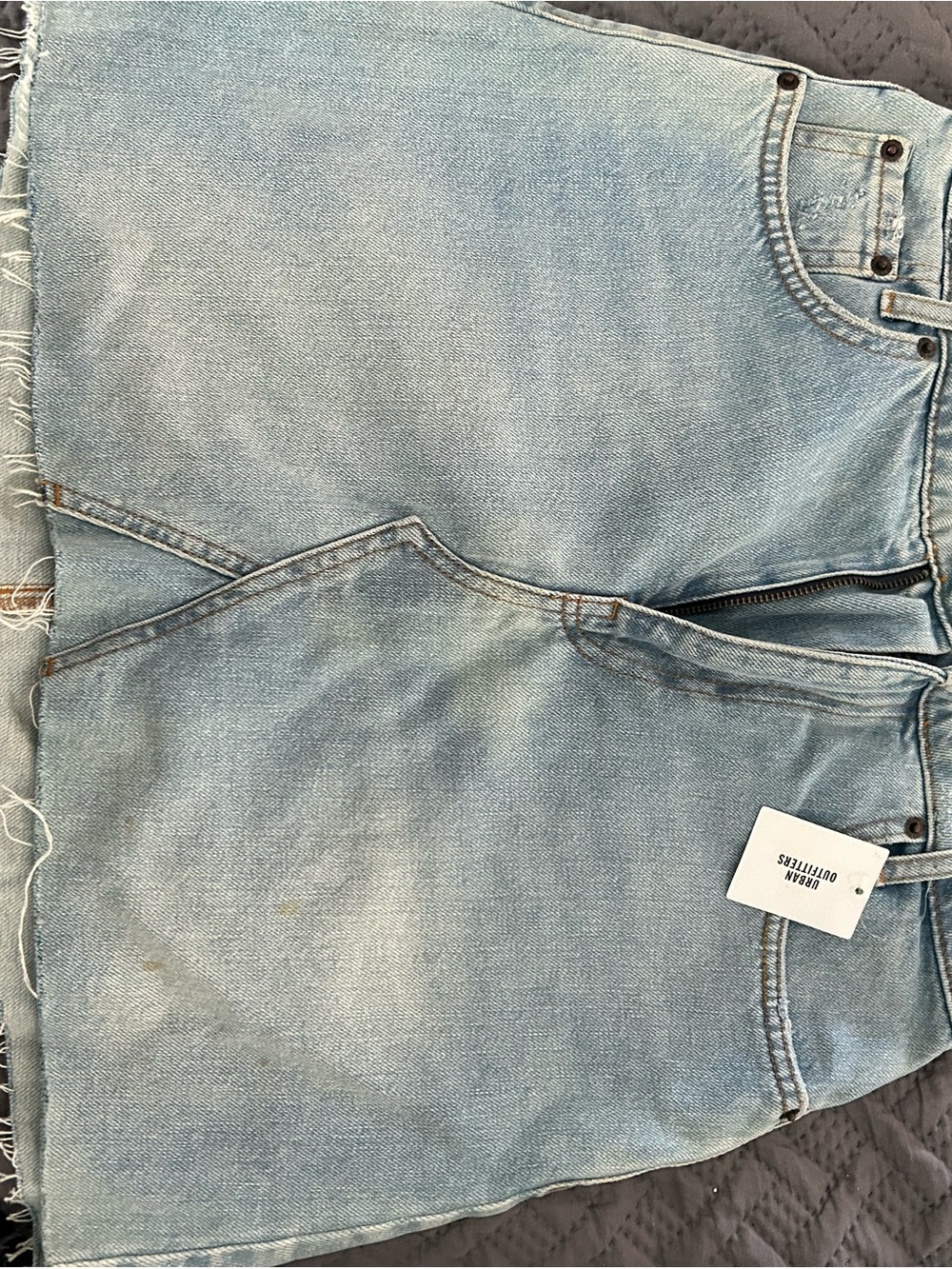 Urban Outfitters Faded Light Blue Denim Mini Skirt